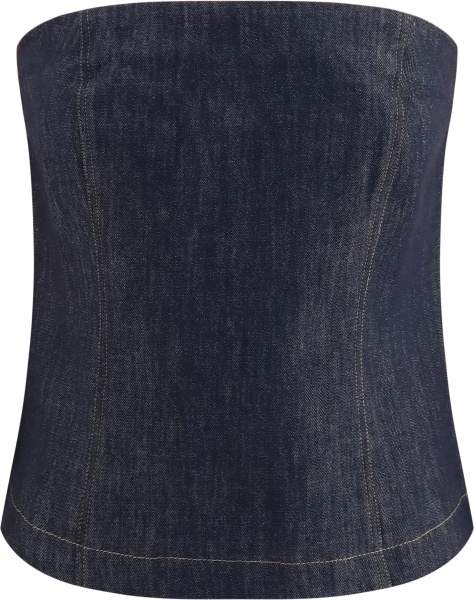 Topuri denim effect twill Bandeau Top