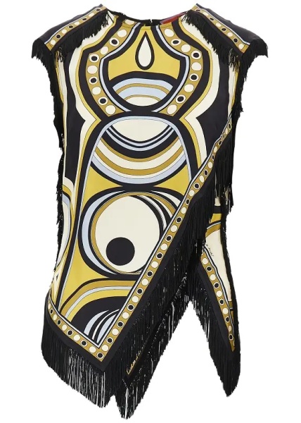 Topuri Printed silk 'Scarf' top