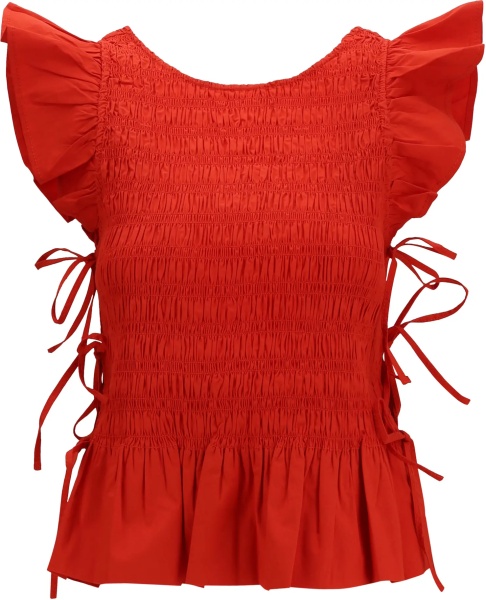 Topuri Ruched cotton Top with side bows