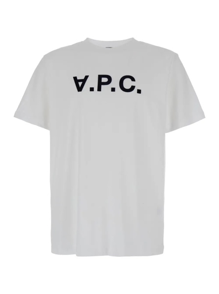 Tricou A.P.C. White oversized T-shirt with logo print on the front in cotton woman