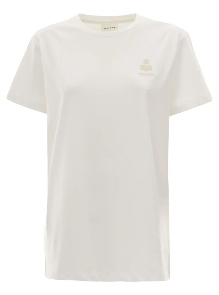 Tricou 'Aby' White T-Shirt with crew neck and short sleeves in cotton for women