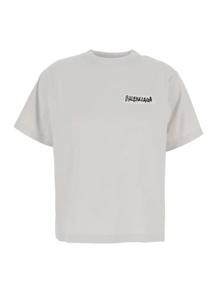 Tricou Balenciaga alb din bumbac