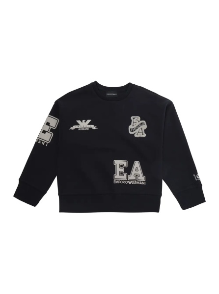 Tricou black T-shirt with round neck and logo on the front and back in Fabric Boy