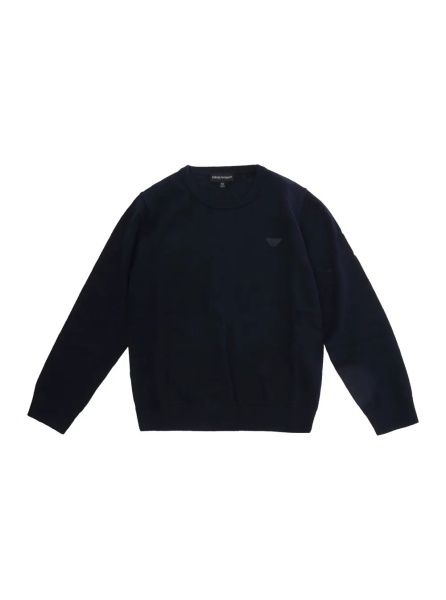 Tricou blue T-shirt with logo patch on the front in cotton for Boy