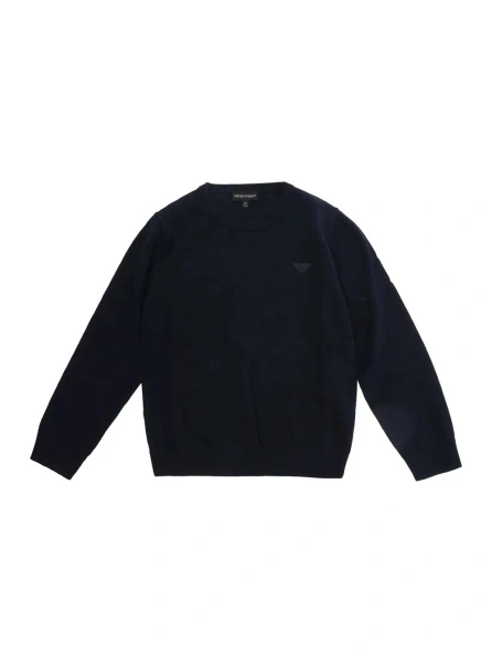Tricou blue T-shirt with logo patch on the front in cotton for Boy