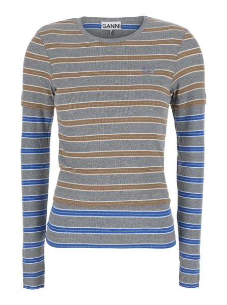 Tricou Ganni multicolor din bumbac