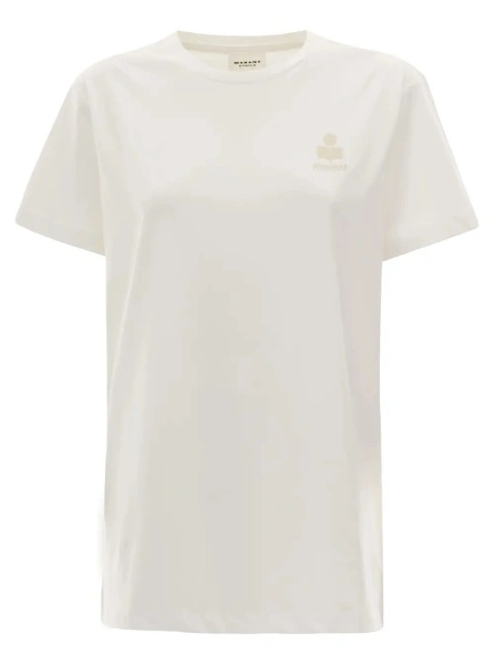 Tricou Isabel Marant alb din bumbac 'Aby'