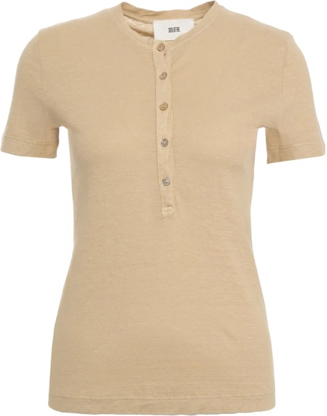 Tricou Linen blend serafino shirt
