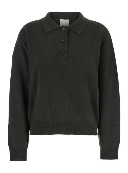 Tricou polo Allude verde din lana