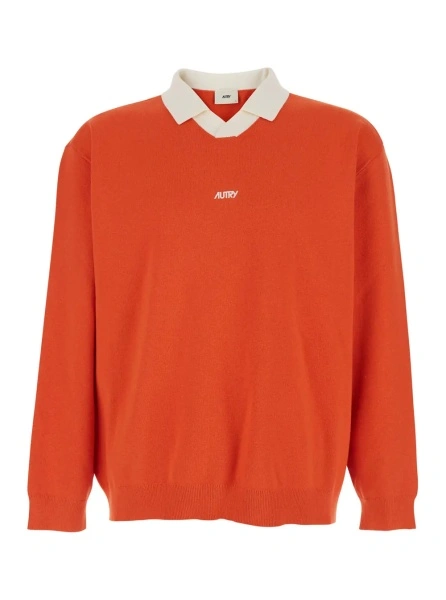 Tricou polo AUTRY portocaliu din bumbac