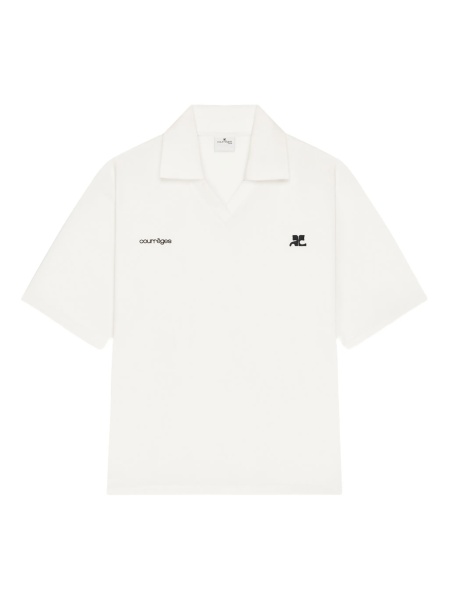 Tricou Polo COURRÈGES alb din polyester