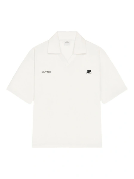 Tricou Polo COURRÈGES alb din polyester