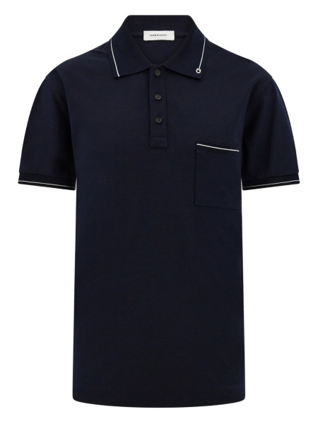 Tricou Polo Ferragamo gancini albastru din bumbac