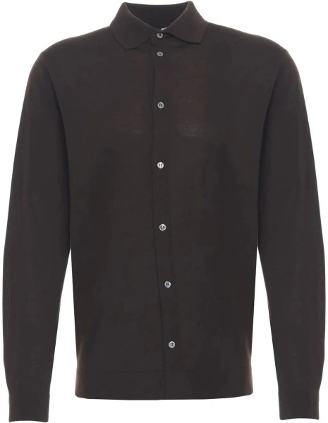 Tricou polo Gender maro din lana