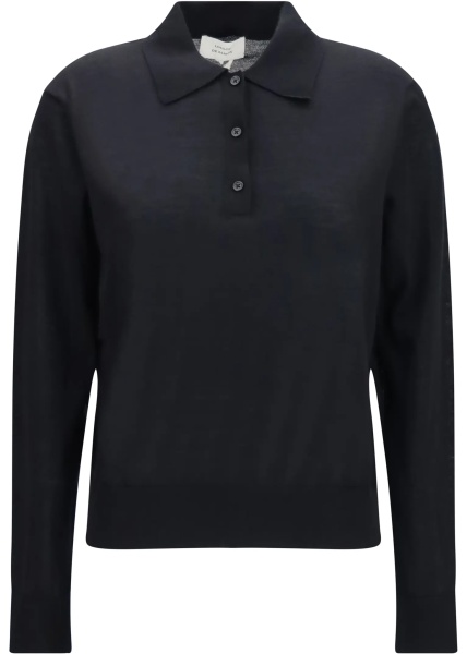 Tricou Polo Miles long-sleeve fine-knit Polo