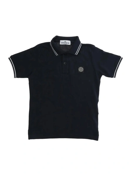 Tricou polo Stone Island albastru din bumbac
