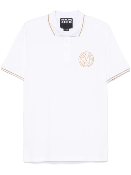 Tricou Polo Versace Jeans Couture alb