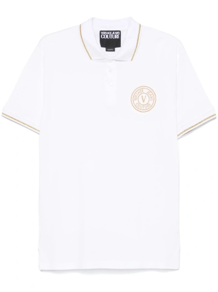 Tricou Polo Versace Jeans Couture alb