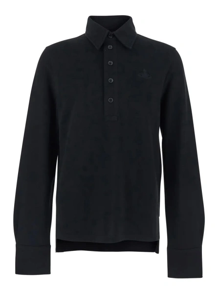 Tricou polo Vivienne Westwood negru din bumbac