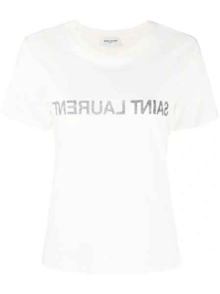 Tricou Saint Laurent alb din bumbac