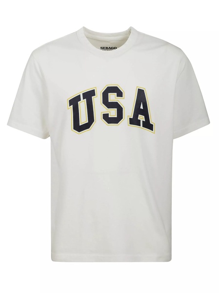 Tricou Sebago T-shirt 72115RW A0B WHITE NATURAL USA