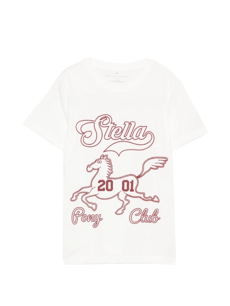 Tricou Stella McCartney alb din bumbac si elastan