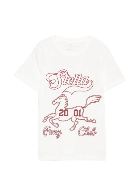 Tricou Stella McCartney alb din bumbac si elastan