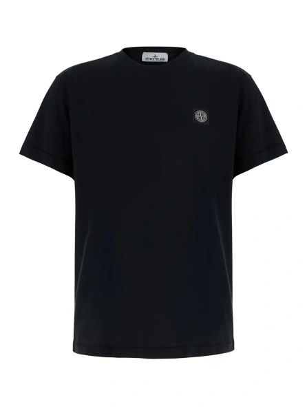 Tricou Stone Island negru din bumbac