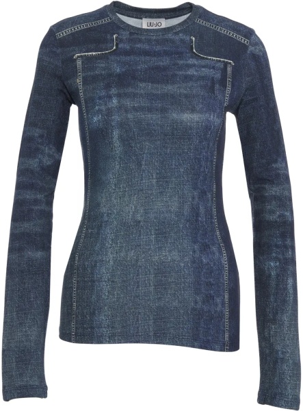 Tricou T-shirt in denim look