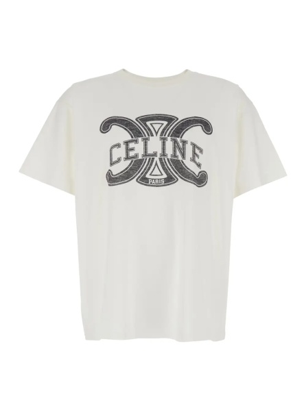 Tricou T-Shirt 'LOOSE' White with Round Neck and Short Sleeves in Cotton for Women