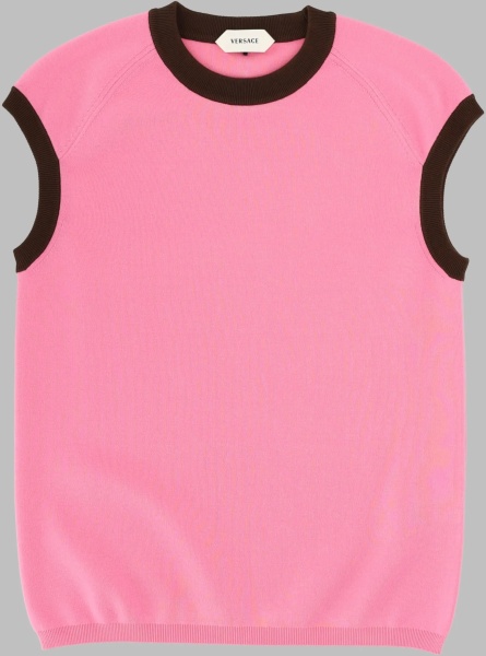 Tricou Top In Maglia Di Cotone