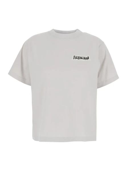 Tricou White T-shirt with logo on front and back in Cotton for Women