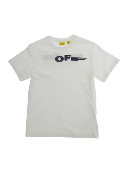 Tricou White T-shirt with logo on the front and print on the back in Cotton for boy