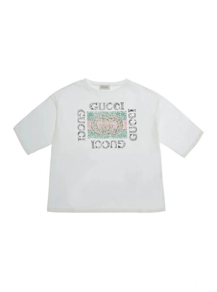 Tricou White T-shirt with maxi logo print on the front in cotton Girl