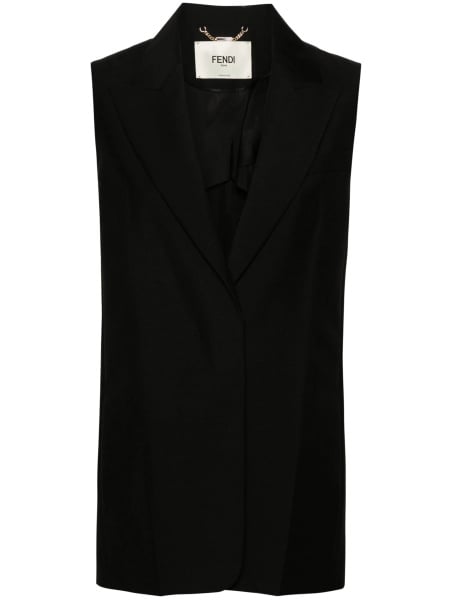 Vesta Fendi neagra din lana si mohair