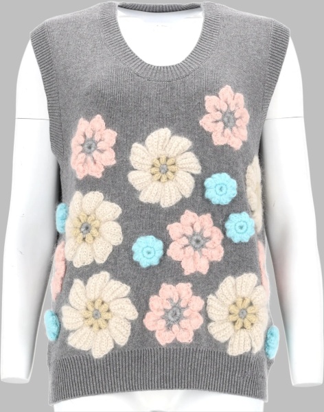 Vesta Gilet Con Applicazioni Floreali