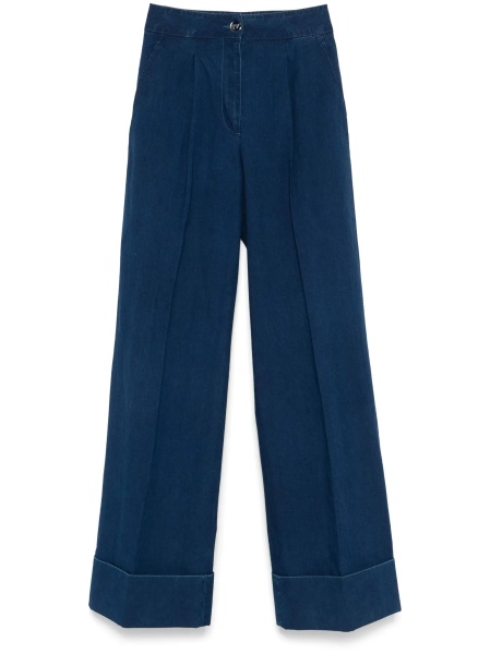 Wide-leg jeans with pleats