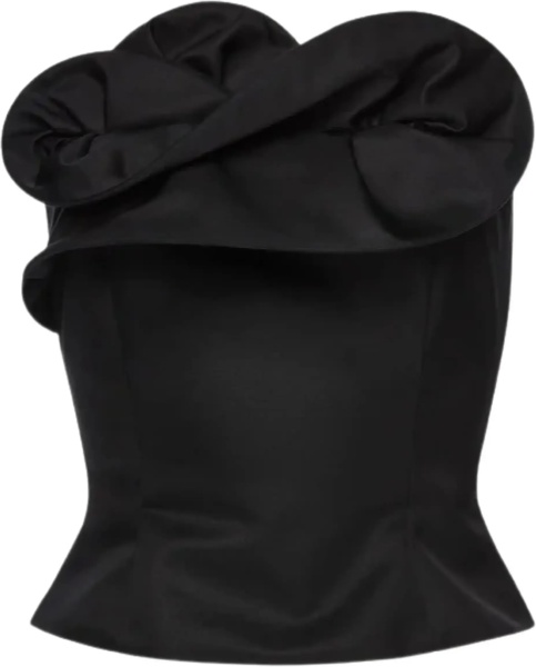 Wool and silk corset Top with sculptural neckline