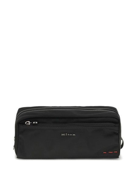 Accesorii de voiaj KITON negre din material textil si piele