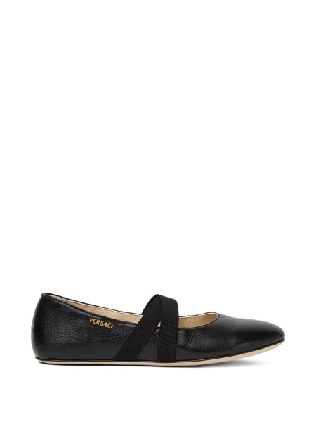 Balerini Versace negri din piele