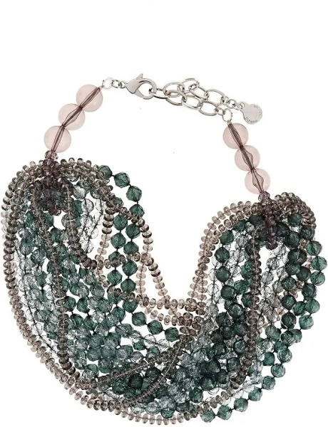 Bijuterii Faceted beads multi-strand necklace