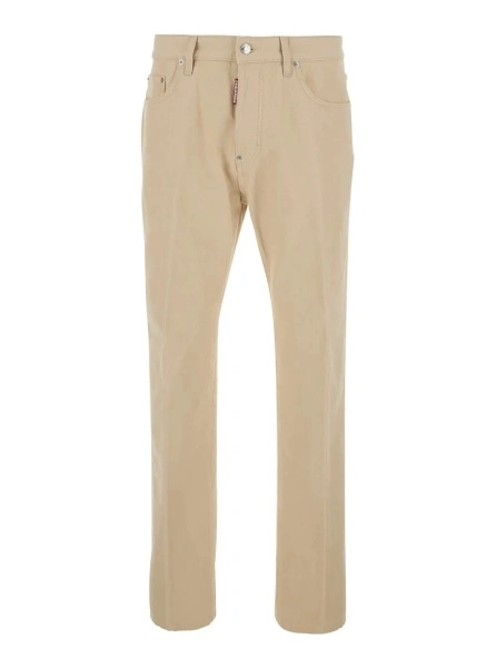 Blugi '642' Beige Jeans with Logo Patch on the Back in Denim for Men