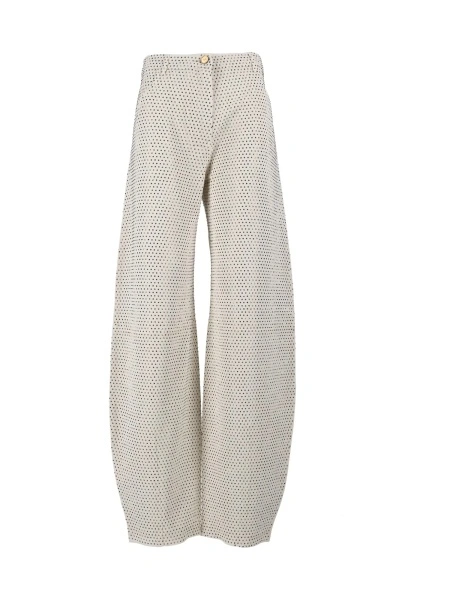Blugi drepti Elisabetta Franchi albi din denim