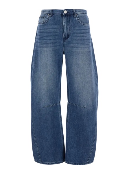 Blugi 'Emma' Blue Jeans with logo patch on the back and faded effect in denim women