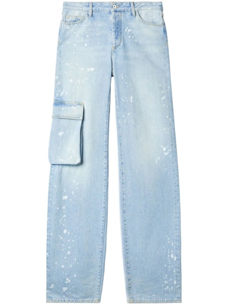 Blugi evazati Off-White albastri