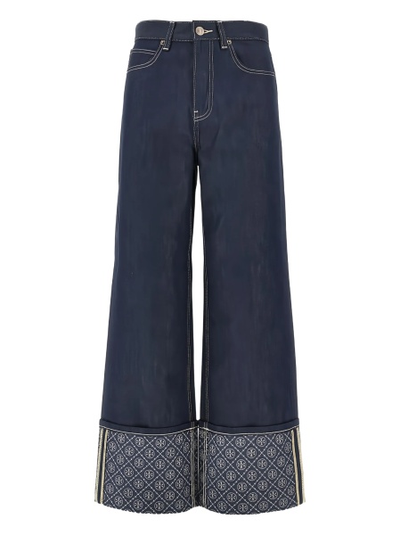 Blugi evazati Tory Burch albastri
