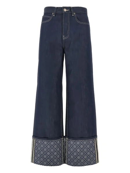 Blugi evazati Tory Burch albastri