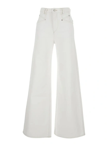 Blugi Isabel Marant albi din denim