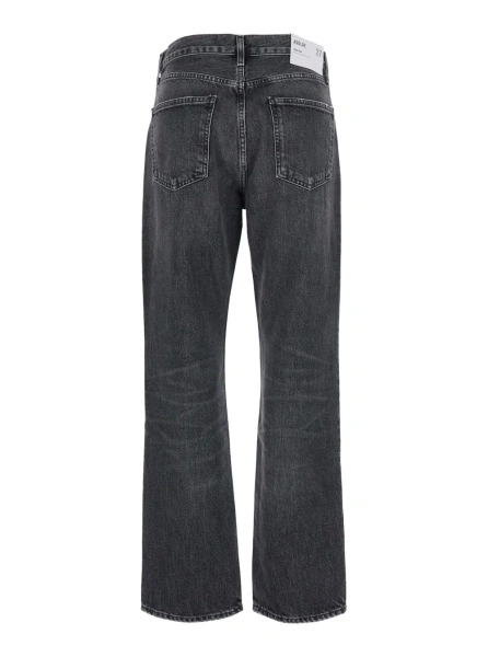 Blugi 'Lana' Grey Jeans with Logo Patch on the Back in Denim for Women