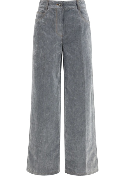 Blugi Wide leg Jeans in flocked denim